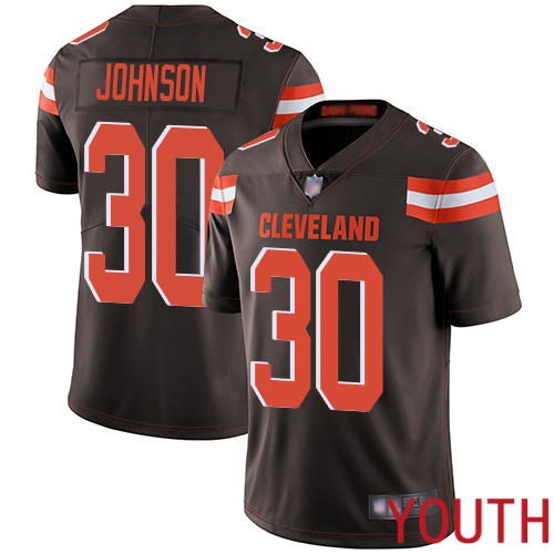 Cleveland Browns D Ernest Johnson Youth Brown Limited Jersey #30 NFL Football Home Vapor Untouchable